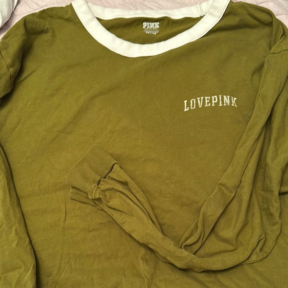 Victoria's Secret PINK Olive Long Sleeve Shirt